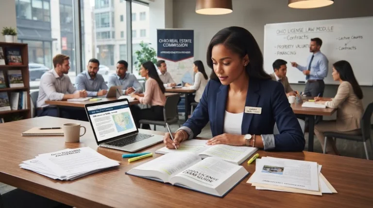 Hondros Real Estate School Ohio real estate student studying