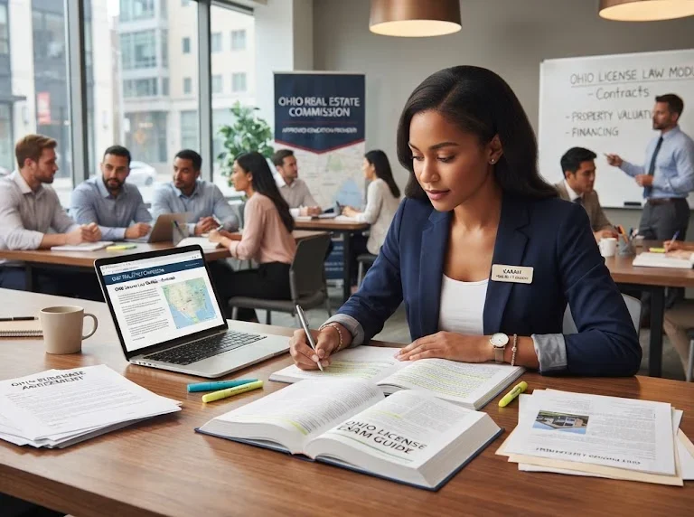 Hondros Real Estate School Ohio real estate student studying