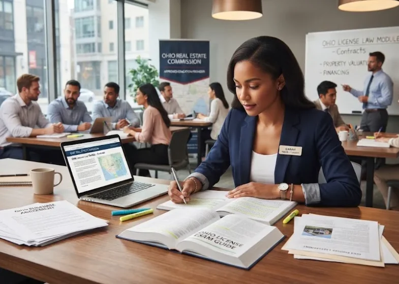 Hondros Real Estate School Ohio real estate student studying