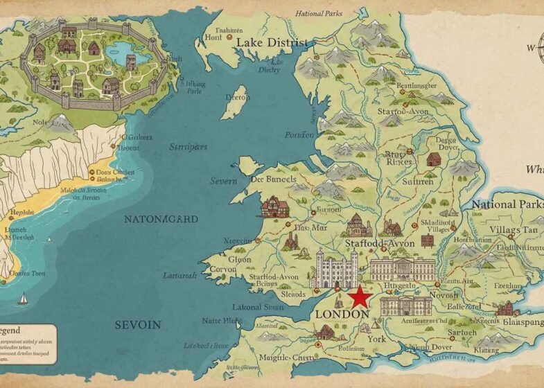 map of places to visit in england